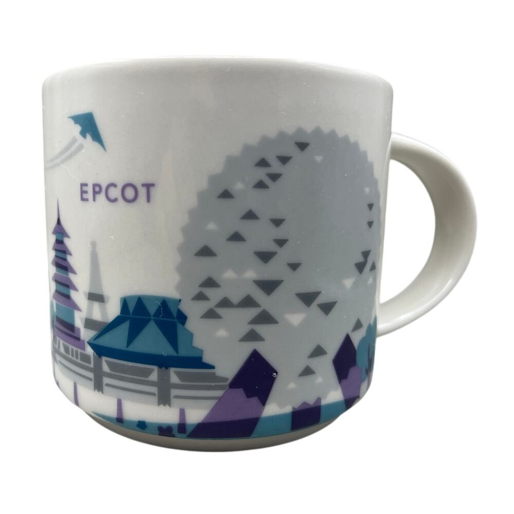 Starbucks Epcot Disney Parks You Are Here Collection Purple Coffee Mug 14oz Cup